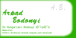 arpad bodonyi business card